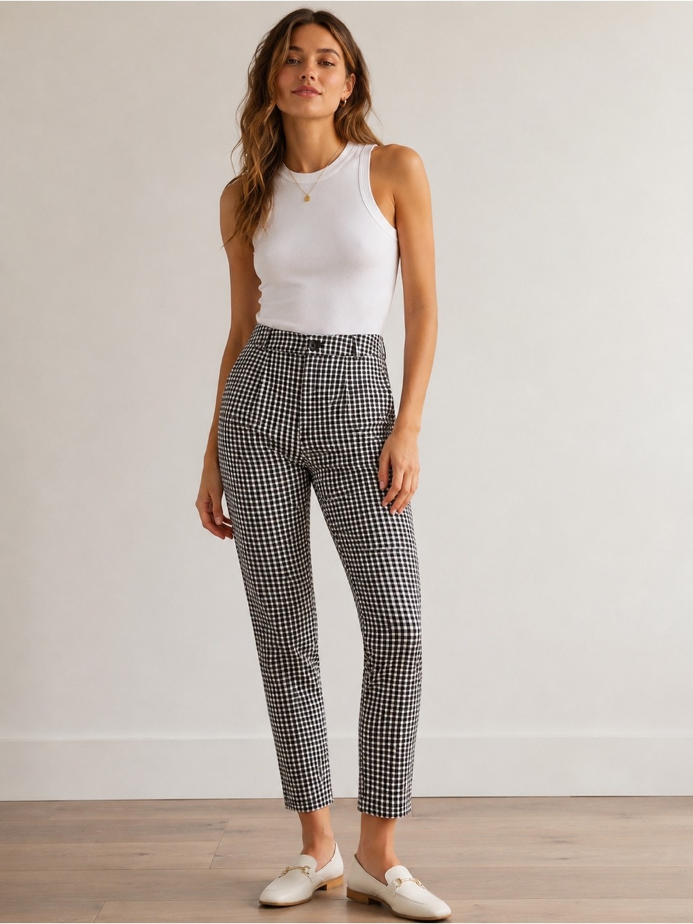 Maeve Anthropologie Black & White Gingham High waisted pants size 4